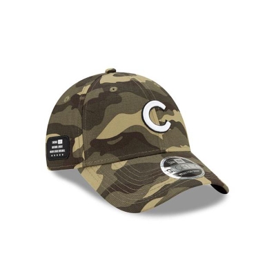 Green Chicago Cubs Hat - New Era MLB Armed Forces Weekend Stretch Snap 9FORTY Adjustable Caps USA0548691